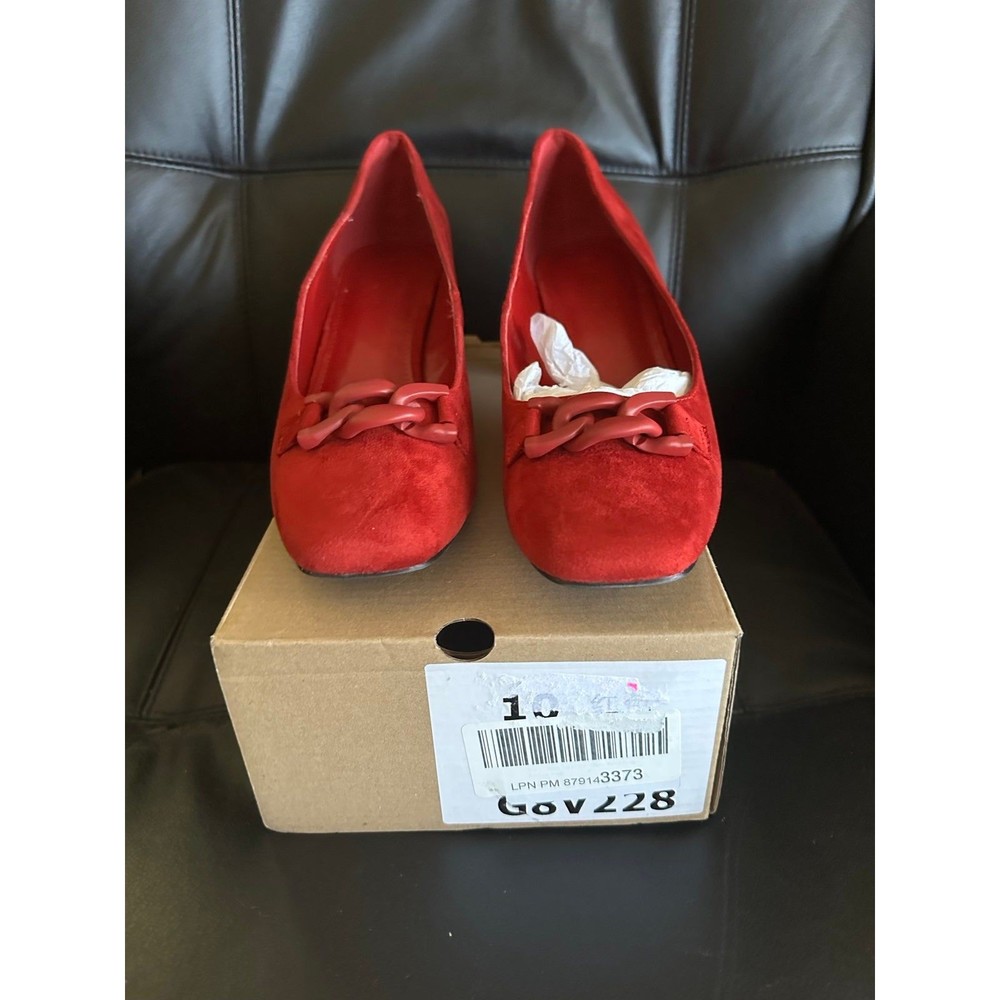 Red velvet heels